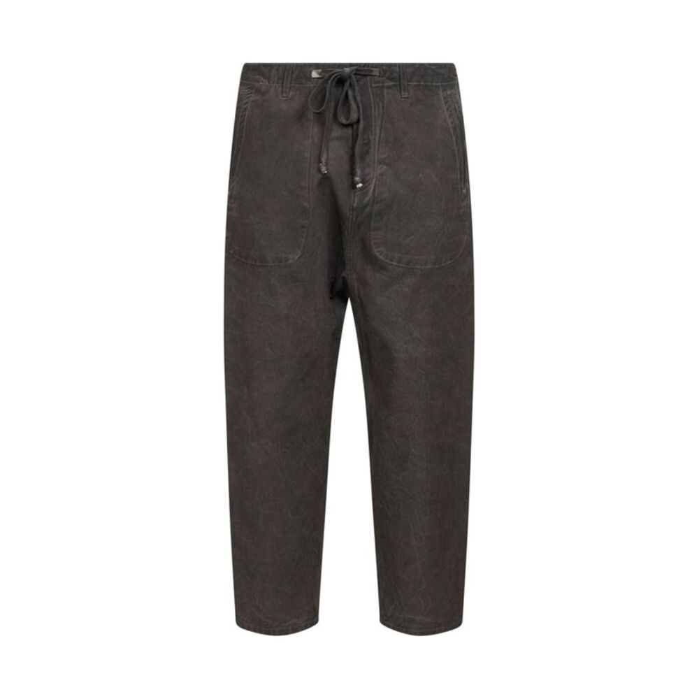 Uma Wang Men Grey Brown Washed Denim Pajama-Style Jeans